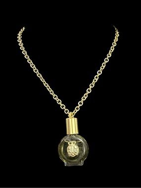 Gold-Tone Glass Orb Pendant Necklace - Unbranded